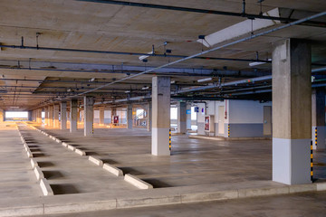 Naklejka premium Empty space car park interior