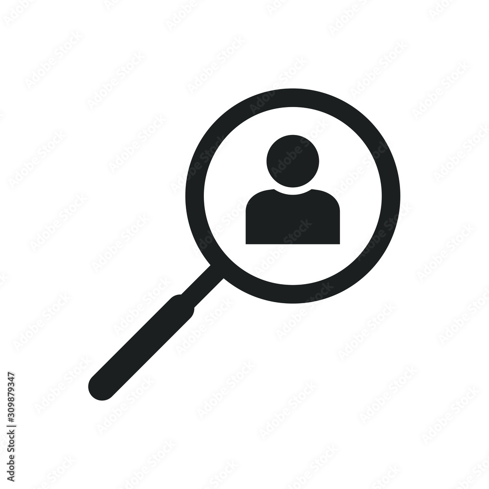 Fototapete magnifying glass or search icon vector sign isolated for graphic and web design. searching symbol te
