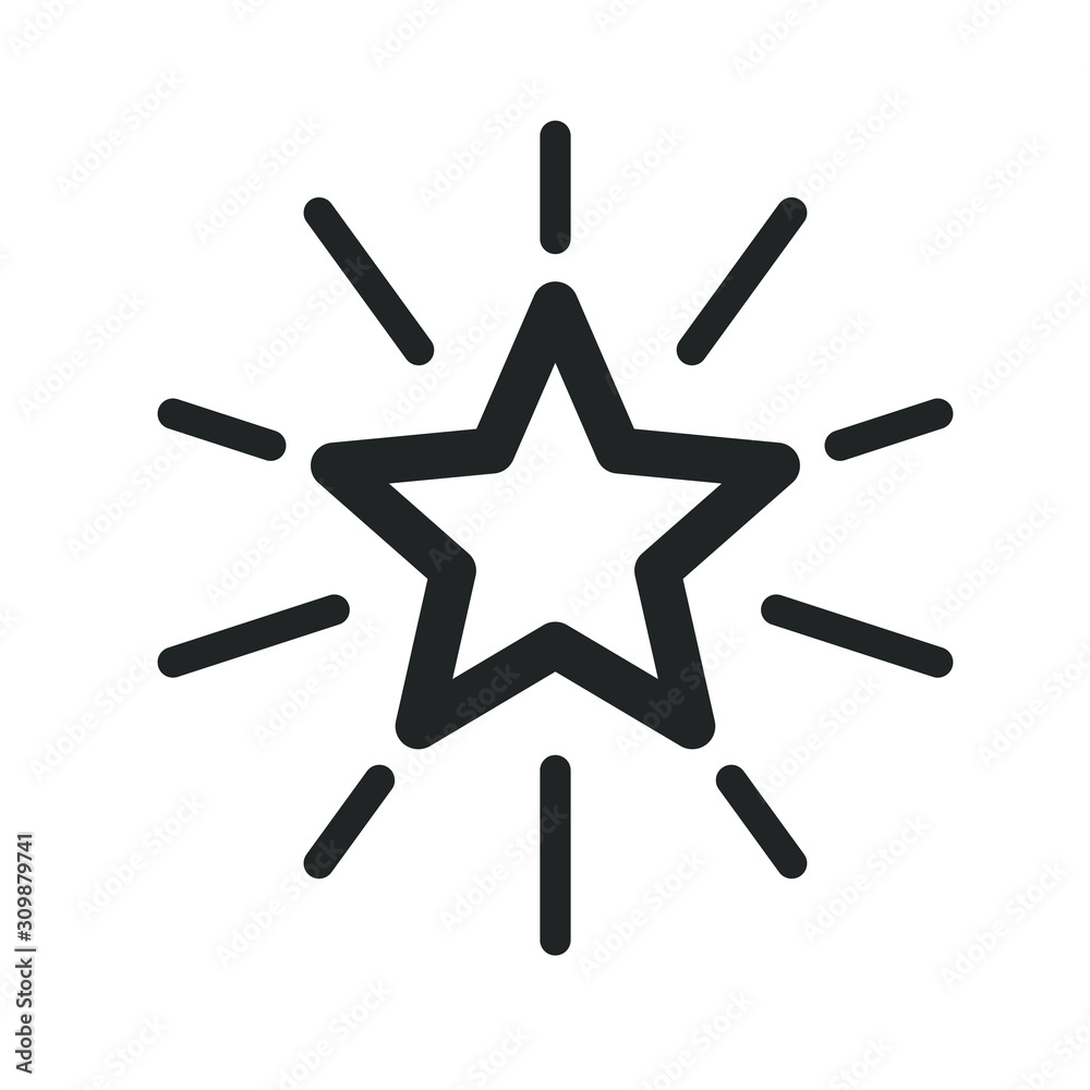 Poster star icon vector sign isolated for graphic and web design. Bonus points. Discount program symbol template color editable on white background, Thin linear graphic Eps10.
