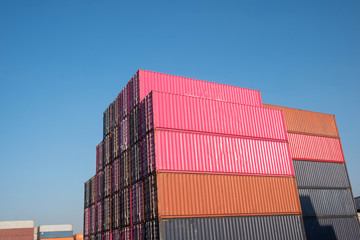 Container stack In the cargo yard