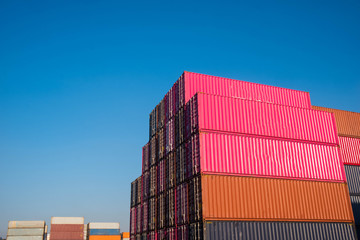 Fototapeta premium Container stack In the cargo yard