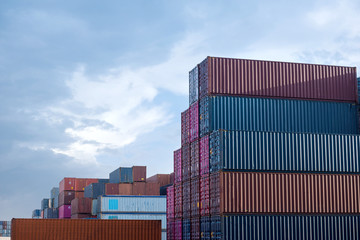 Container stack In the cargo yard