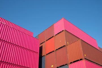 Container stack In the cargo yard