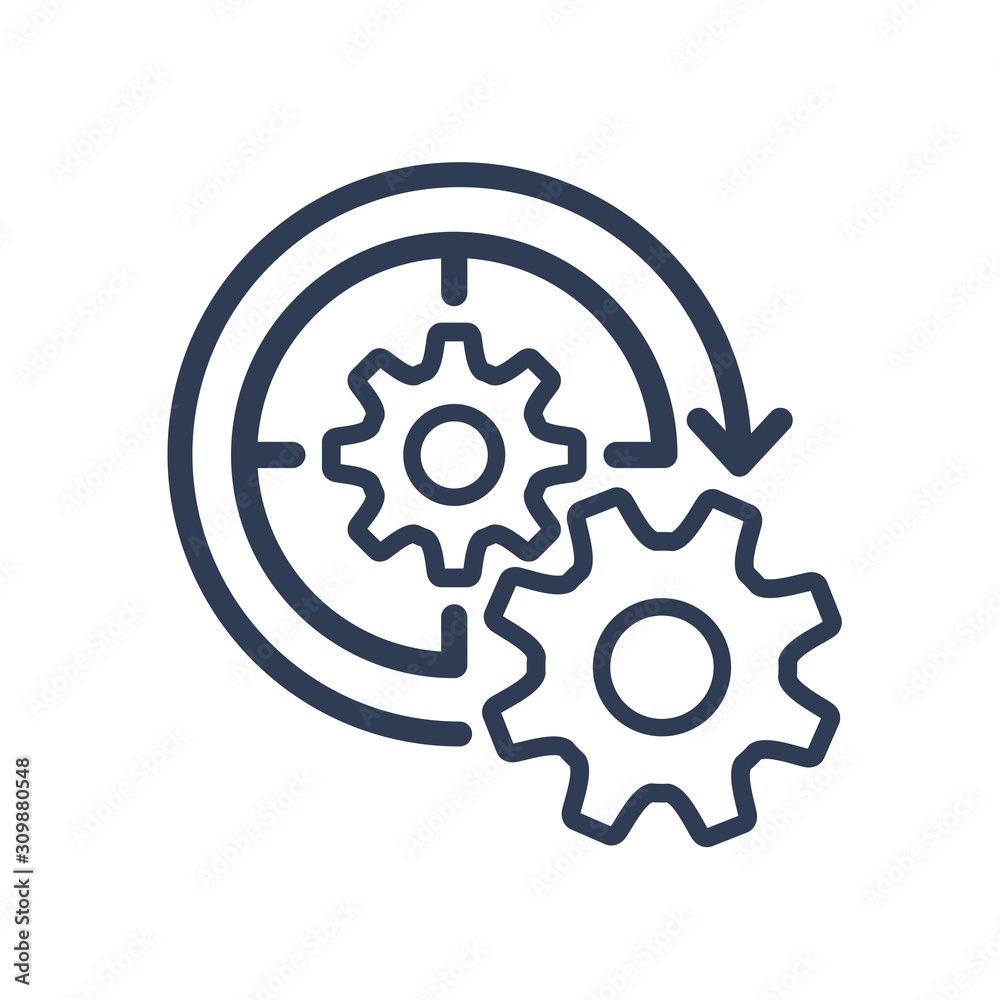 Wall mural connect new features. equipment.vector linear icon on a white background.
