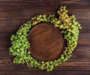 Green grapes background for text, advertising or banner