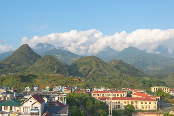 Fototapeta na wymiar Panoramic view of Lai Chau, North Vietnam