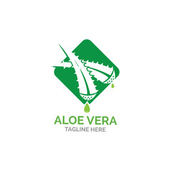 Aloe vera logo vector illustration template