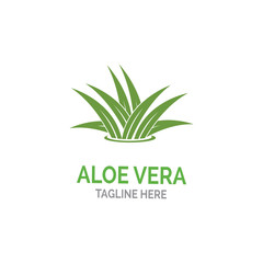Fototapeta premium Aloe vera logo vector illustration template