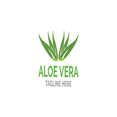 Aloe vera logo vector illustration template