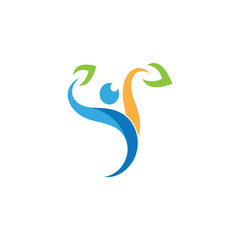 Obraz premium Human character logo sign illustration vector design
