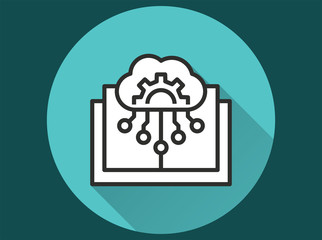 Cloud technology icon for graphic and web design.