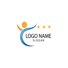Human character logo sign illustration vector design
