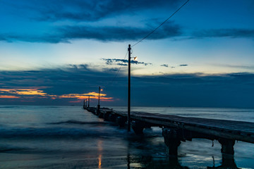 Beautiful sunset at Haraoka Pier in Minamiboso, Chiba.