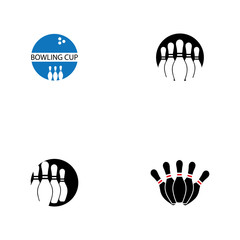 Obraz premium Bowling icon silhouette logo on white background