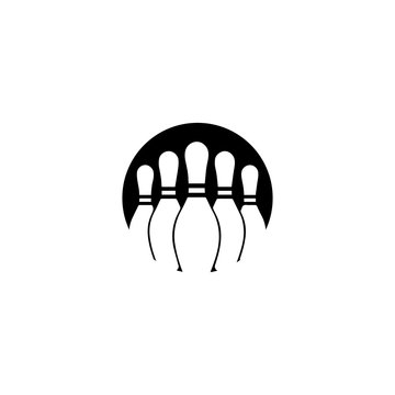 recommend clip art: Bowling icon  silhouette  logo on white background