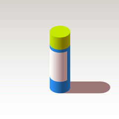 Cosmetic cream in jar isometry Shopping Online isometric on Website or Mobile Application Concept Marketing and Digital marketing. view isometry bottle isolated on white table isometric