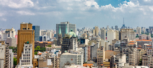 Sao Paulo Aerial Skyline - Brazil.