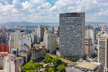 Sao Paulo Aerial Skyline - Viaduct Santa Ifigênia, Brazil.