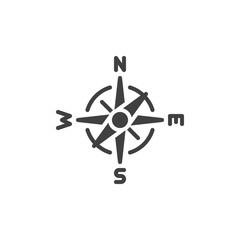 Compass wind rose vector icon. filled flat sign for mobile concept and web design. Geography science compass glyph icon. Symbol, logo illustration. Vector graphics © alekseyvanin