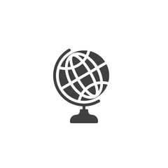 Geography globe vector icon. filled flat sign for mobile concept and web design. Earth globe stand glyph icon. Symbol, logo illustration. Vector graphics