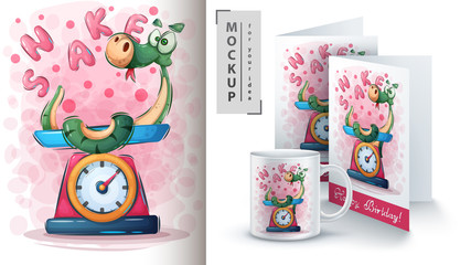 Crazy snake poster and merchandising