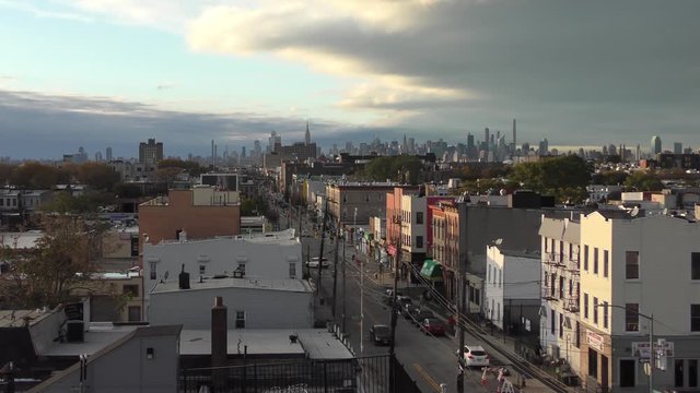 Manhattan skyline, as seen from a rooftop in Brooklyn, New York, 29th October 2018
