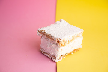 delicious pastel meringue white strudel