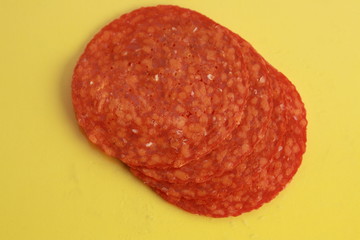 slices of chorizo from Pamplona