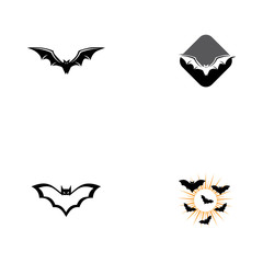 bat open wings flying concept elements icon
