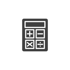 Math calculator vector icon. filled flat sign for mobile concept and web design. Calculator glyph icon. Symbol, logo illustration. Vector graphics