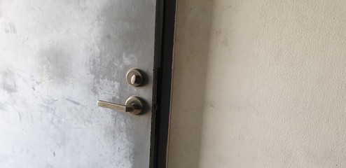 old blue door on the wall background