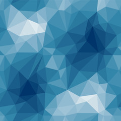 Fototapeta premium Blue triangle vector texture. Polygonal seamless pattern. Geometric abstract background.