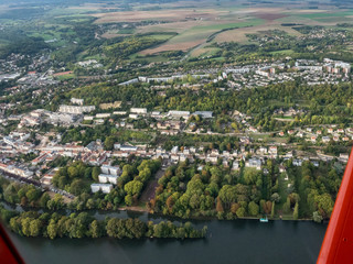 vue aérienne de la ville de Meulan-en-Yvelines en France