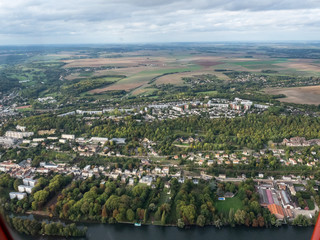 vue aérienne de la ville de Meulan-en-Yvelines en France