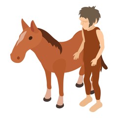 Hoss domestication icon. Isometric illustration of hoss domestication vector icon for web
