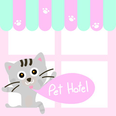Hotel for love pets. Pet services with best place to stay with pets concept.