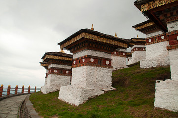 Stupas in Dochula pass, Bhutan