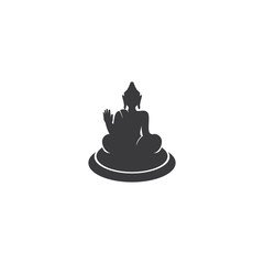 Buddha statue logo vector