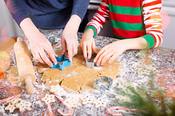 family making cookies