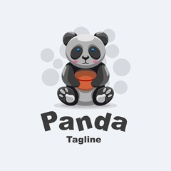 panda cartoon mascot logo design