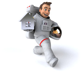 Fun astronaut - 3D Illustration