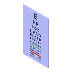 Eye banner diagnostic icon. Isometric of eye banner diagnostic vector icon for web design isolated on white background
