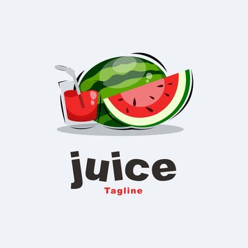 Watermelon Juice Logo Design Premium