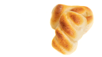 Close up of Figuritas de mazapan, Spanish marzipan on white  background.