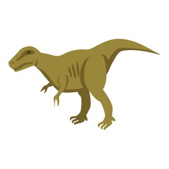Obraz na płótnie Canvas Predator green dino icon. Isometric of predator green dino vector icon for web design isolated on white background
