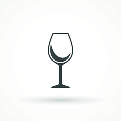 Wine Icon in trendy flat style isolated background. Wine glass symbol for your web site design, logo.