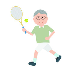 Obraz na płótnie Canvas tennis, man, old man