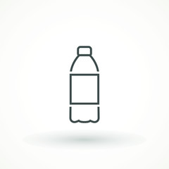 bottle of water icon isolated vector. water bottle plastic fill icon vector illustration