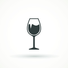 Wine Icon in trendy flat style isolated background. Wine glass symbol for your web site design, logo.