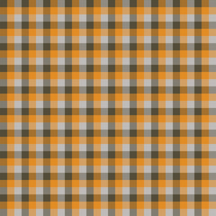Scottish plaid orange seamless checkered vector pattern.